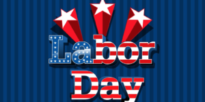 Stars and stripes Labor Day graphic